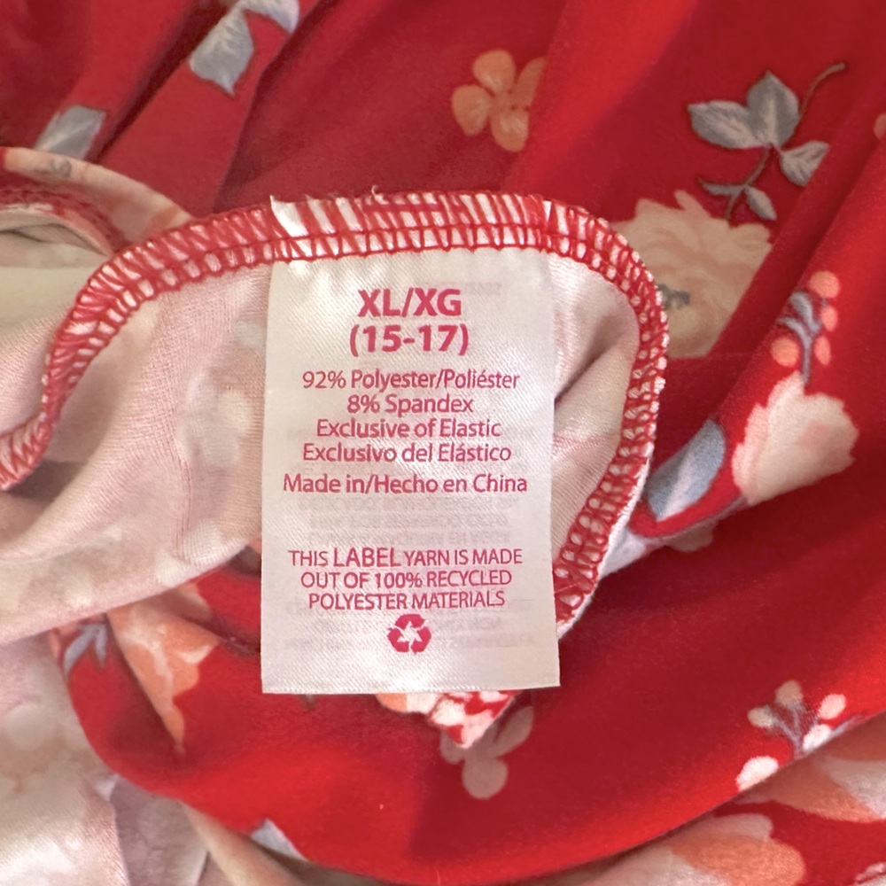 Strapless Red Floral Juniors Button-Front Foam Cup Dress Size XL/XG (15-17) - Picture 11 of 15